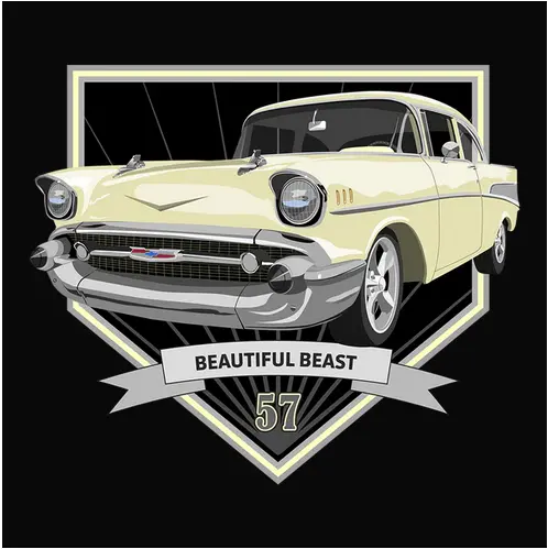 1957 Colonial Cream Chevrolet Bel Air Vintage T-Shirt 1