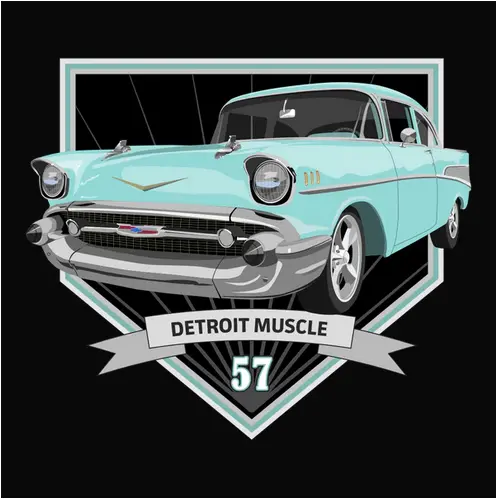1957 Larkspur Blue Chevrolet Bel Air Classic Auto T-Shirt 1