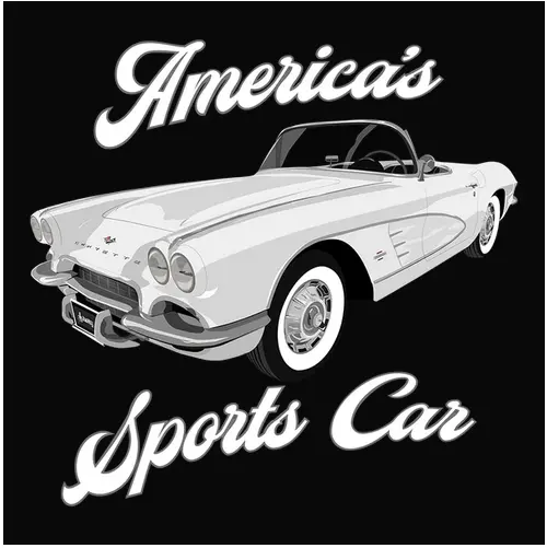 1961 White Chevrolet Corvette Convertible Retro Tee 1