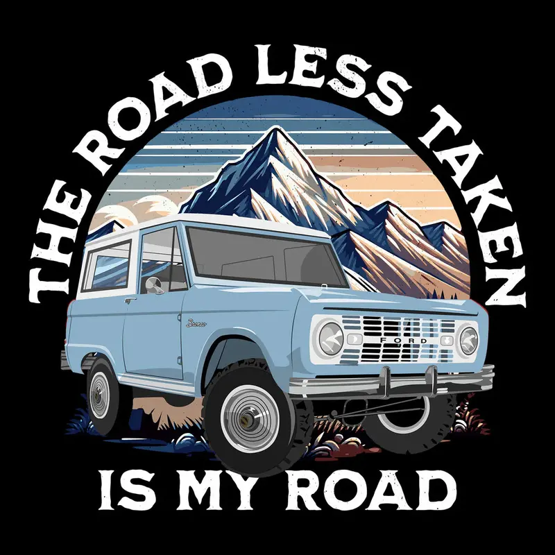 1966 Skylight Blue Ford Bronco Classic Bronco Tee 1
