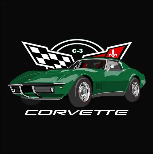 1968 Green Chevrolet Corvette Vintage Corvette T-Shirt 1