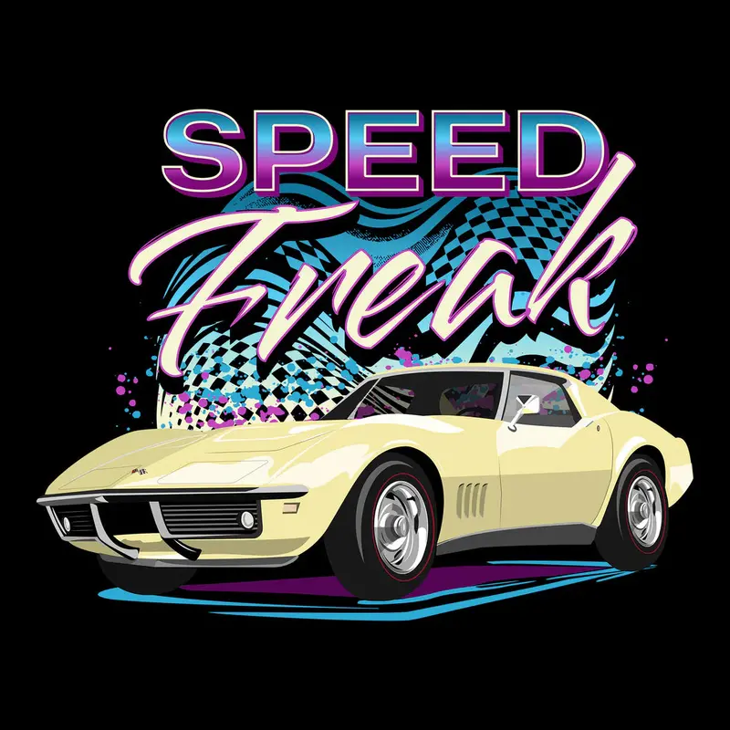 1968 Yellow Chevrolet Corvette Classic Muscle Car T-Shirt 1