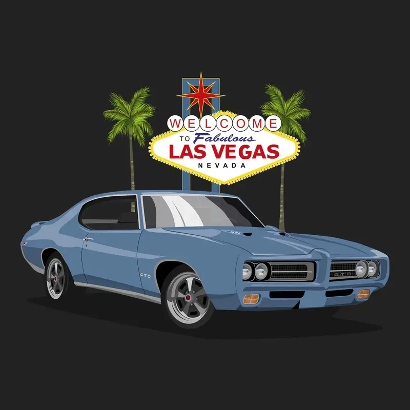 1969 Blue Pontiac Gto Retro Auto T-Shirt 1