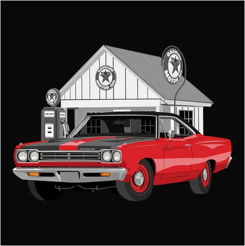 1969 Red Plymouth Road Runner Classic Muscle Car T-Shirt 1