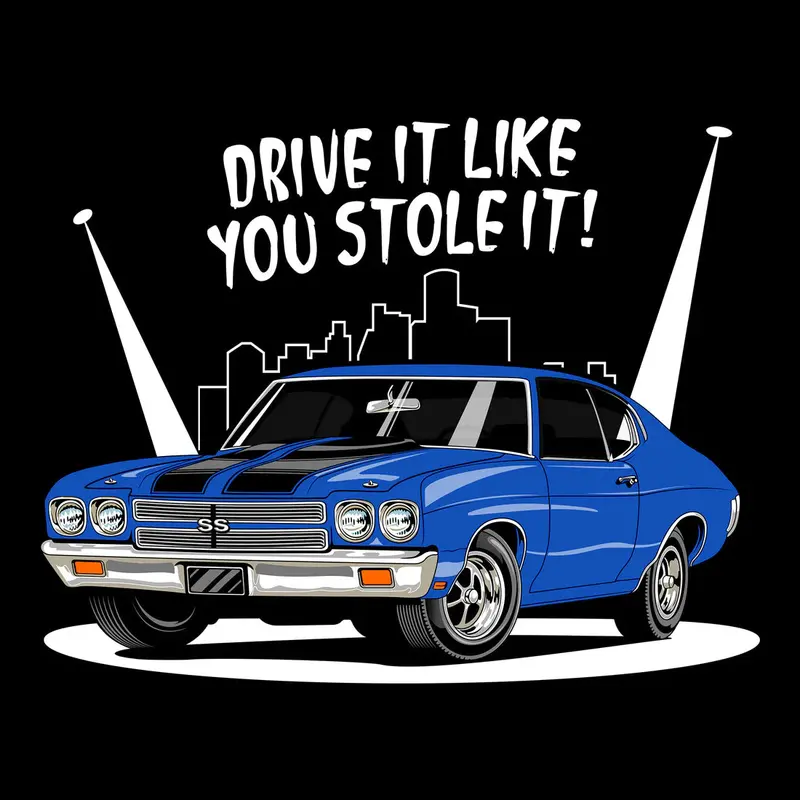 1970 Blue Chevrolet Chevelle Ss Classic Car T-Shirt 1