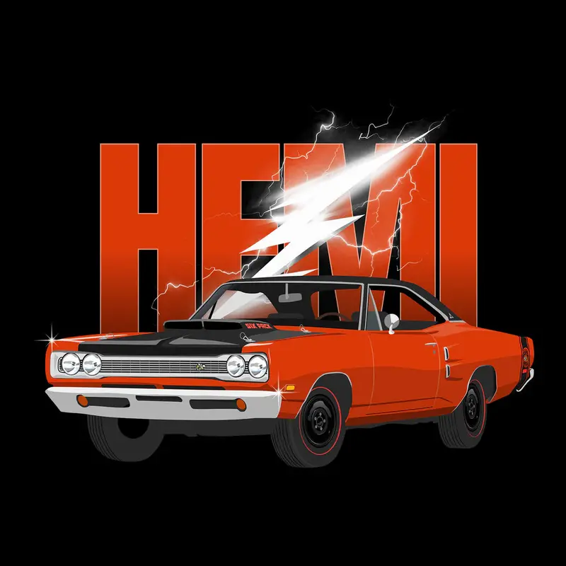 1970 Hemi Orange Dodge Super Bee Retro Muscle Car T-Shirt 1