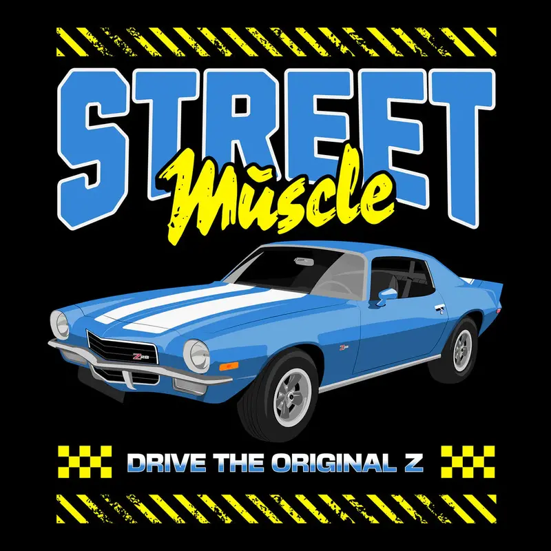 1972 Blue Chevrolet Camaro Z28 Muscle Car T-Shirt 1