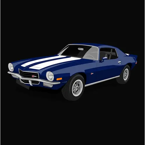 1972 Targa Blue Chevrolet Camaro Ss Retro Tee 1