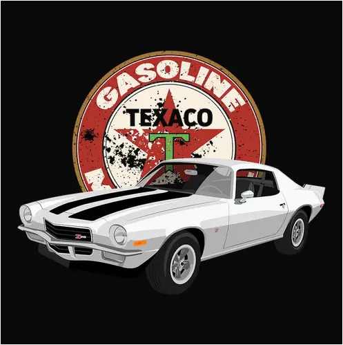 1972 White Chevrolet Camaro Z28 Classic Car T-Shirt 1