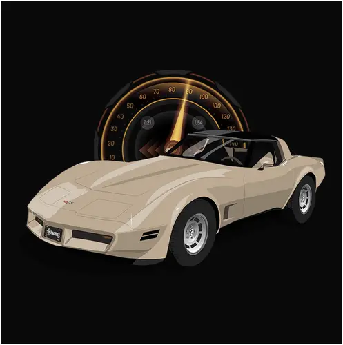 1982 Silver Beige Chevrolet Corvette C3 Retro Auto Tee 1