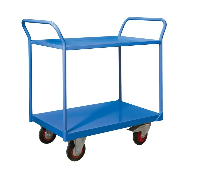 2-Tier Premium Shelf Trolley With Smooth-Glide Casters 1