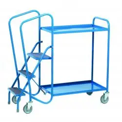 2-Tier Warehouse Picking Trolley Featuring Fold-Out Steps 1