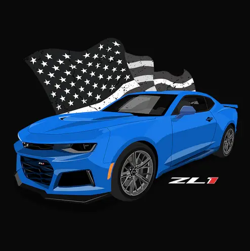 2022 Blue Chevrolet Camaro Zl1 Sport T-Shirt 1