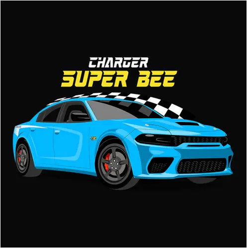 23 Blue Dodge Charger Super Bee Vintage-Style T-Shirt 1