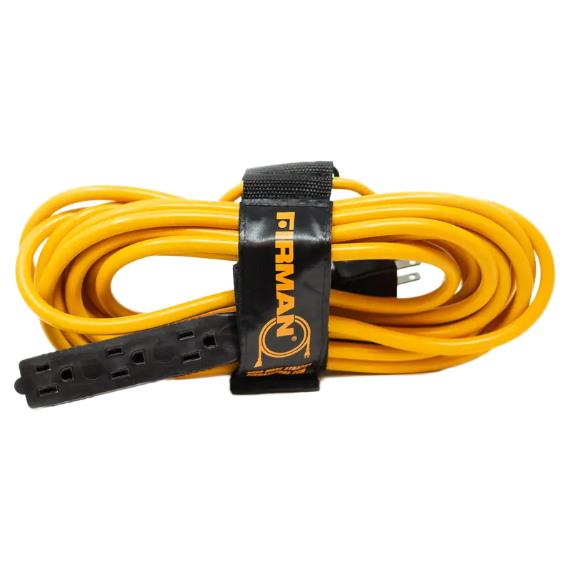 25-Foot Medium-Duty Generator Power Cord: 5-15P To Triple 5-15R With Storage Strap 1