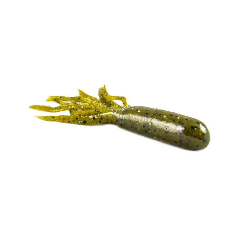 3.7" Stupid Tube Soft Bait In Green Pumpkin 1