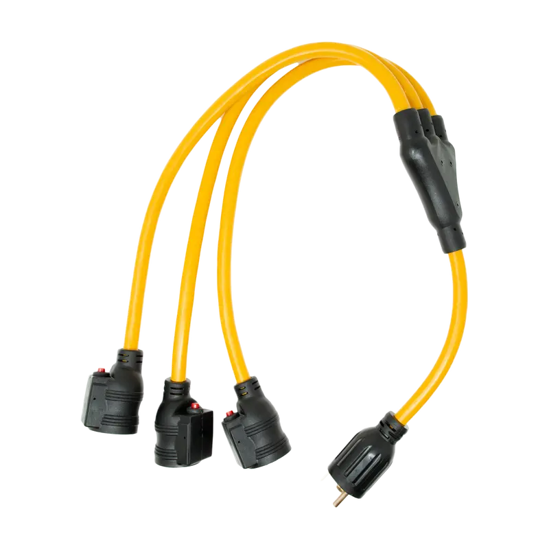 3-Foot Tt-30P To Triple 5-20R Heavy-Duty Short Generator Cord 1