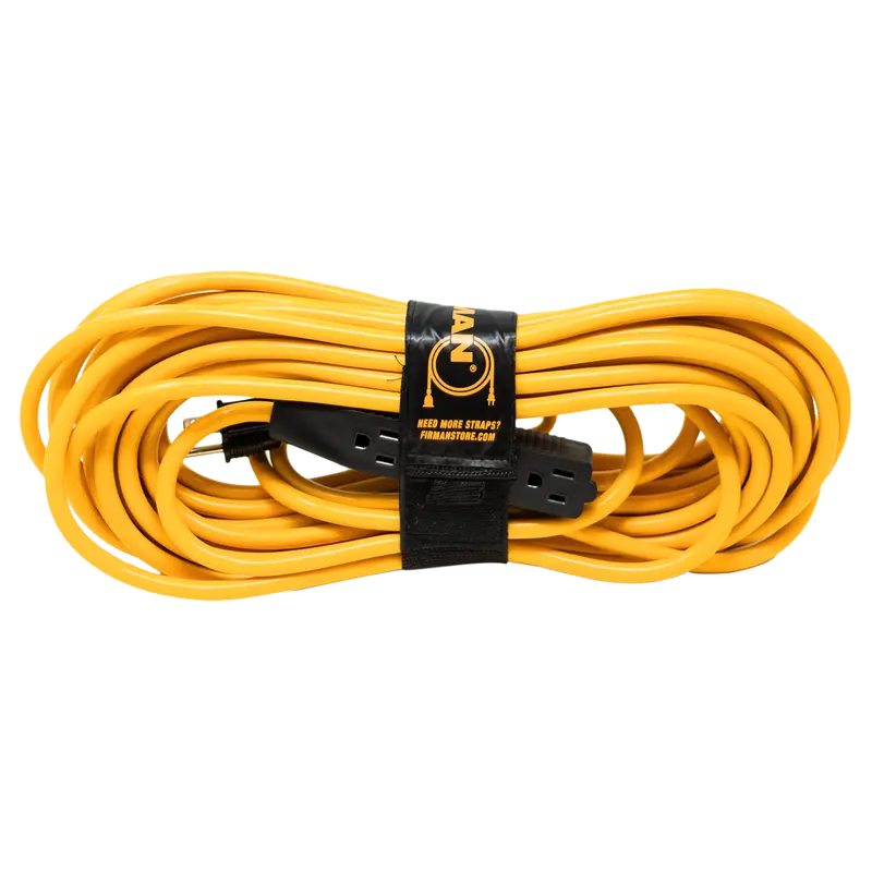 50-Foot Medium-Duty Generator Power Cord: 5-15P To Triple 5-15R With Storage Strap 1