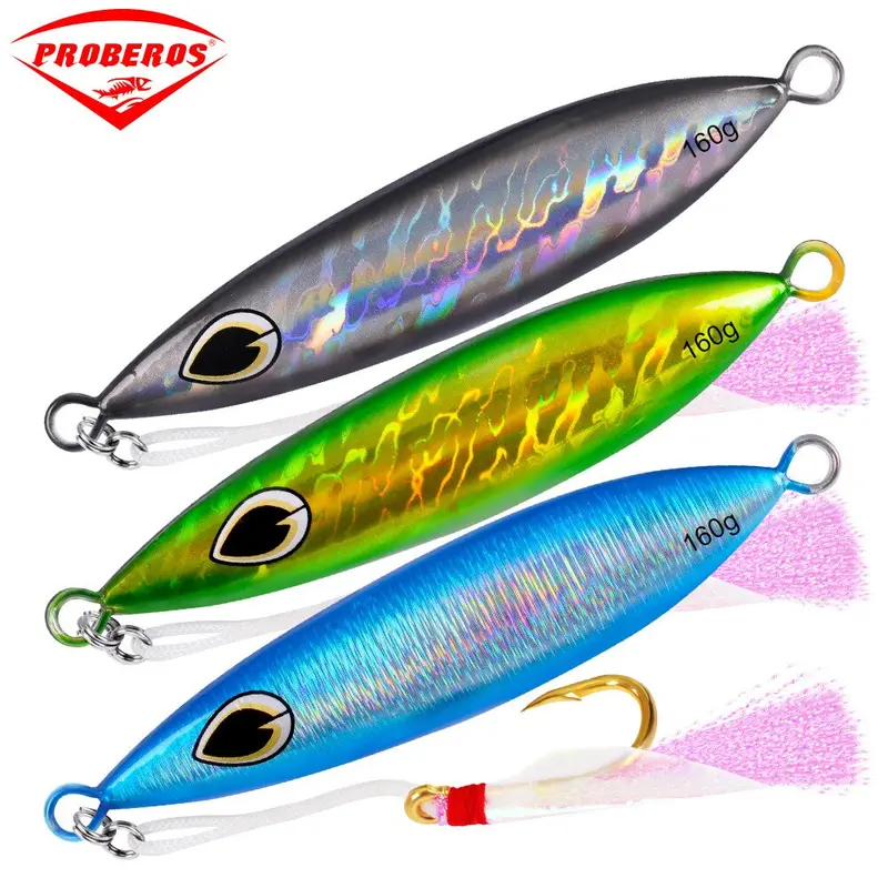 6-Pack 150G Metal Jigging Lures – 13Cm Knife-Wobbler Baits With Hooks, Reflective Finish For Deep-Sea Use 1