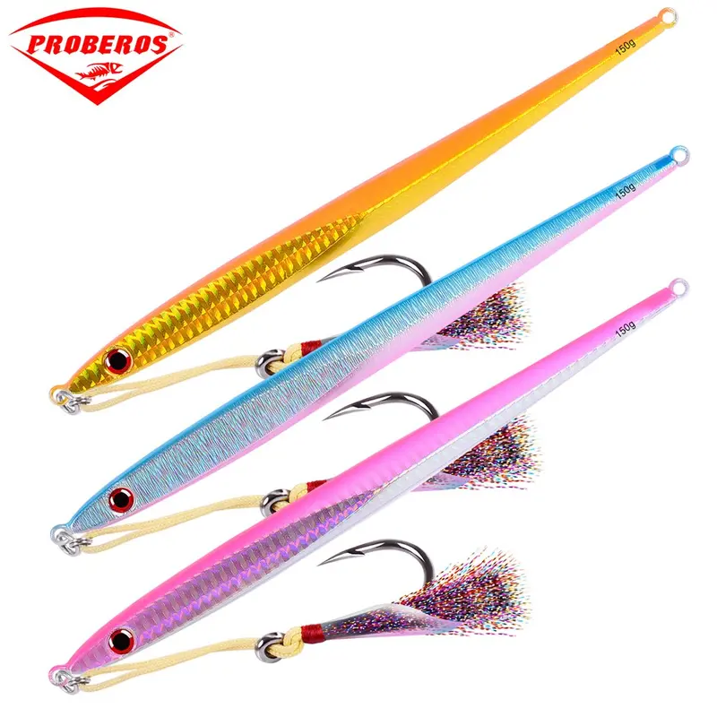 6-Piece 150G Deep-Sea Jigging Lures – 20Cm Feathered Casting Baits In Six Vibrant Colors 1