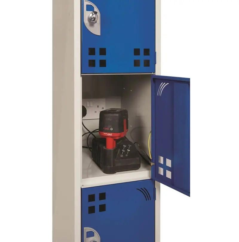 8-Compartment Tool Charging Station With Rcd-Protected Outlet 1