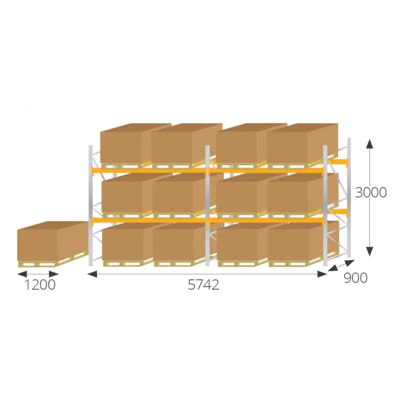 900Mm-Deep Pallet Racking System – Fits 12 Uk Pallets 1