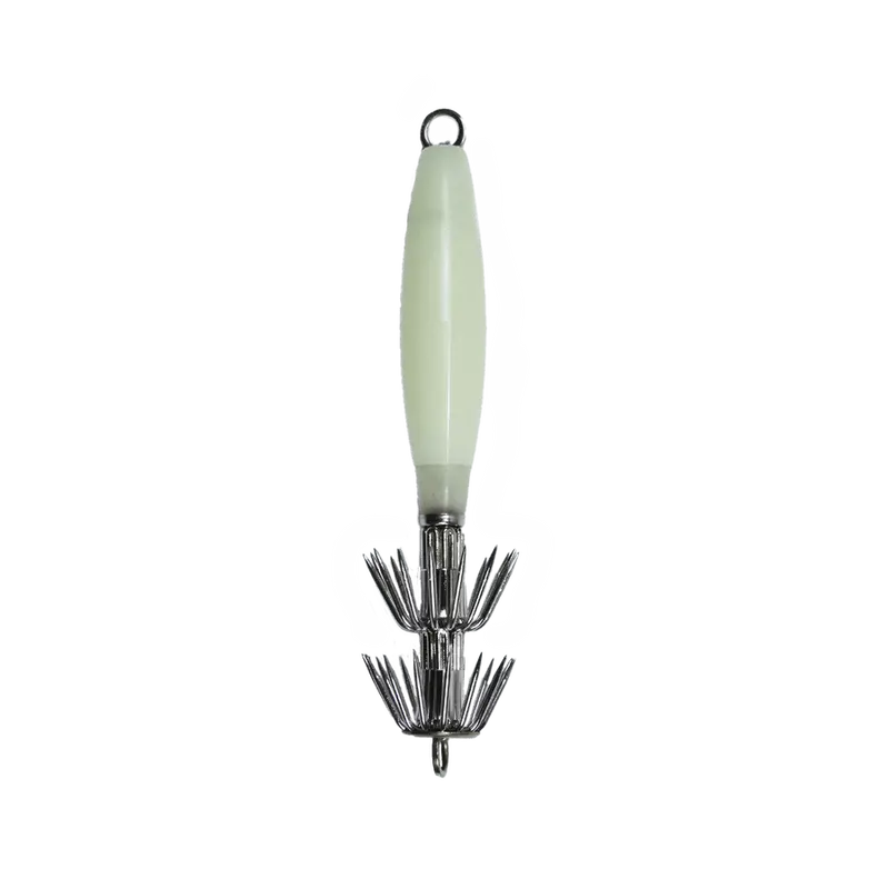 Ahi Usa Hard Body Squid Jig – Dual-Hook, Luminous Glow Finish For Low-Light Fishing 1