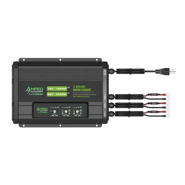 Amped Outdoors 3-Bank Onboard Charger – Supports 12V & 36V Lifepo4 Systems 1