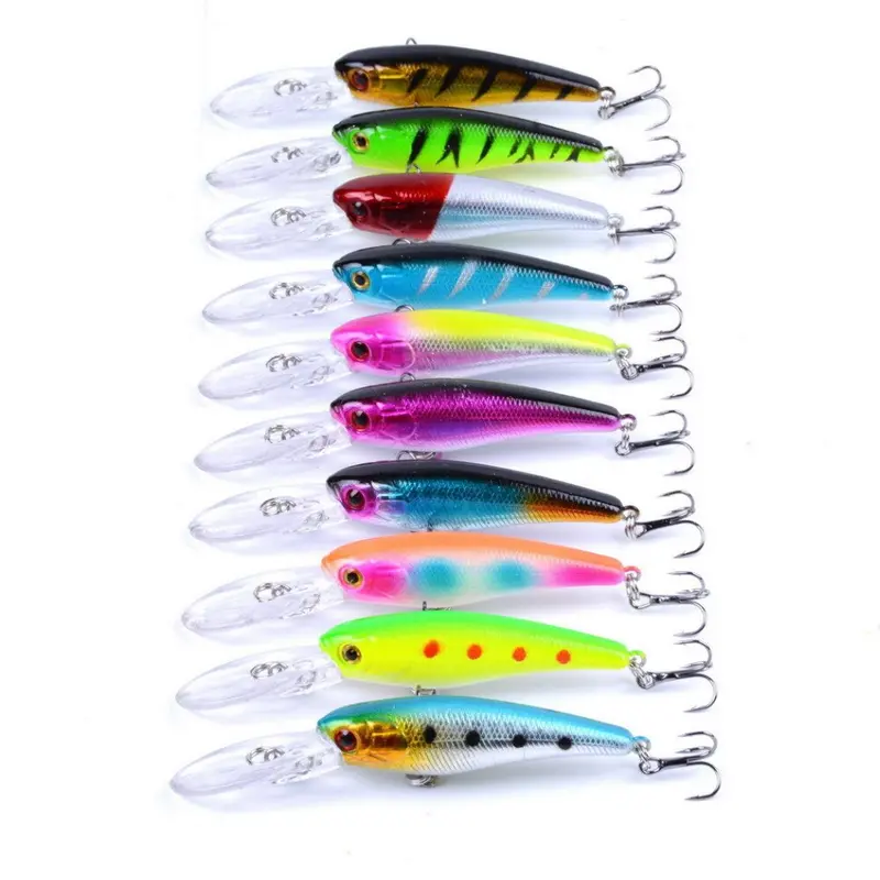 Aorace 3D Laser-Eyed Crankbait – Realistic Minnow Swimbait, 7.28G/9Cm, 100-Piece Bass Fishing Lure Set 1