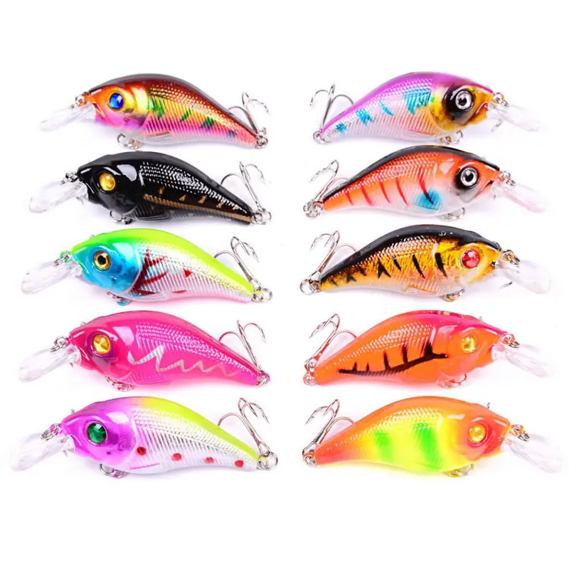 Aorace Hard Bait Crankbaits – 10-Color 7.5Cm/10.2G Wobblers For Freshwater & Saltwater Fishing (100-Pack) 1