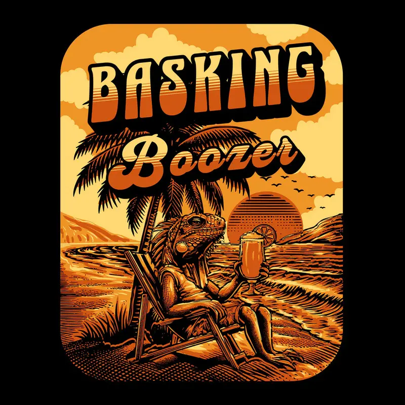 Basking Boozer Laid-Back Humor Tee 1