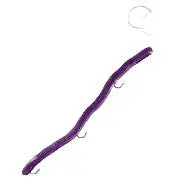 Bass Stopper Weedless Scented Worm – 5.5-Inch Purple-White, Dual-Hook Design 1