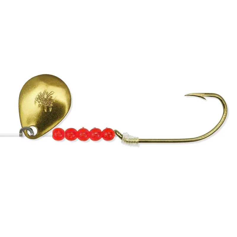 Bear Paw Flicker Gold Spinner – Short Shank Hook, Size 2/0, Pack Of 6 1