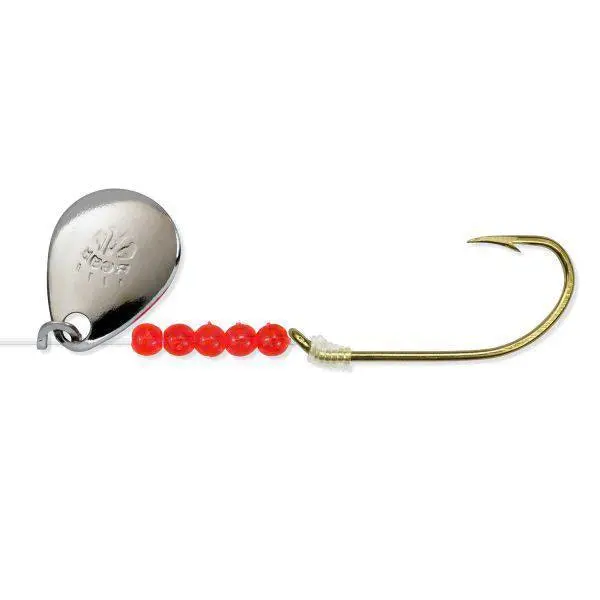 Bear Paw Flicker Nickel Spinner – Short Shank Hook, Size 2/0, Pack Of 6 1