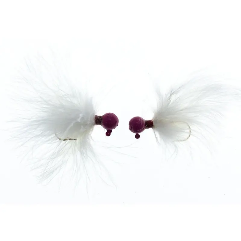 Better Baits Hand-Tied Marabou Jigs – 0.25 Oz, Pink/White, 2-Pack 1