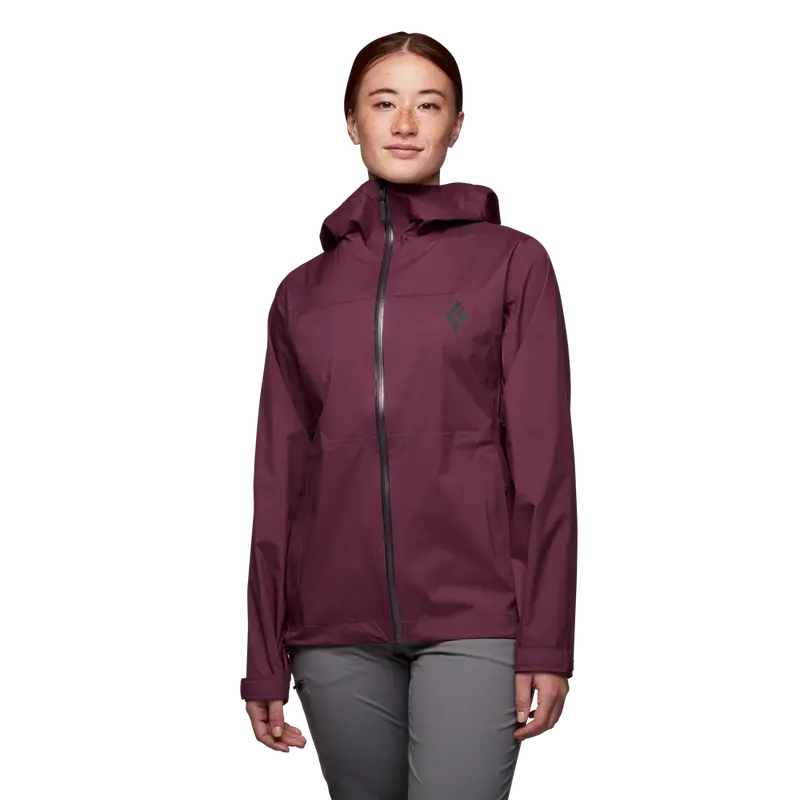 Black Diamond Women’S Stormline Stretch Rain Shell – Blackberry Colorway 1
