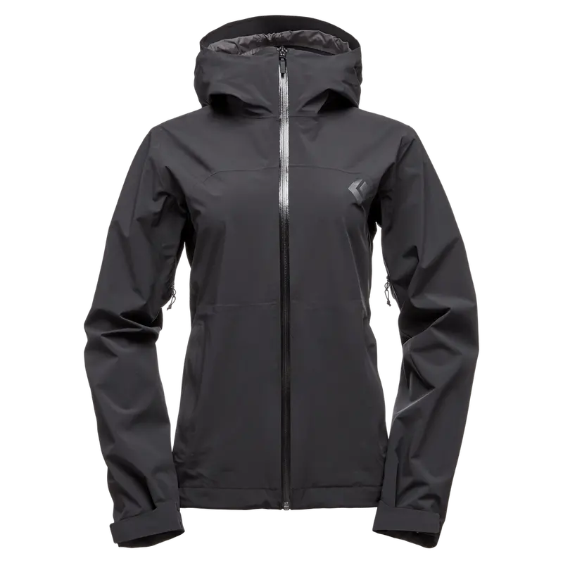 Black Diamond Women’S Stormline Stretch Rain Shell – Classic Black 1