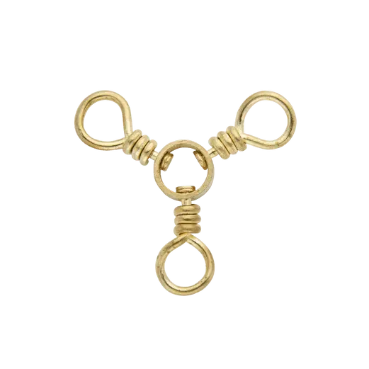 Blade Tackle 3-Way Swivels – Size 3/0, Brass, 12-Pack 1