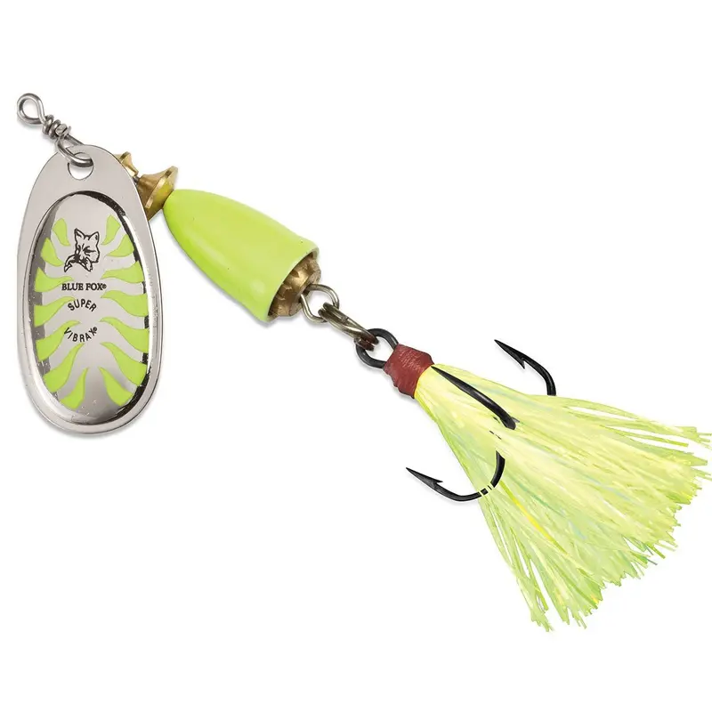 Blue Fox Classic Vibrax Inline Spinner – 5/8 Oz, Glow Chartreuse 1