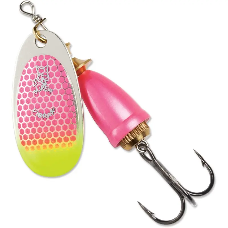 Blue Fox Classic Vibrax Spinnerbait – Pink Scale With Uv Chartreuse Tip 1