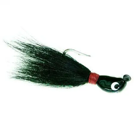 Boone Tout Bucktail Jig – 2/0, 1/4 Oz, Black Bucktail With Silver Flash 1