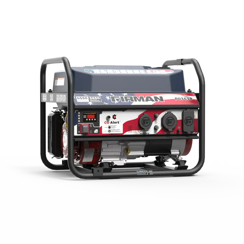 Compact Gas Portable Generator – 4550W Peak / 3650W Rated, Recoil Start, Patriotic Design 1