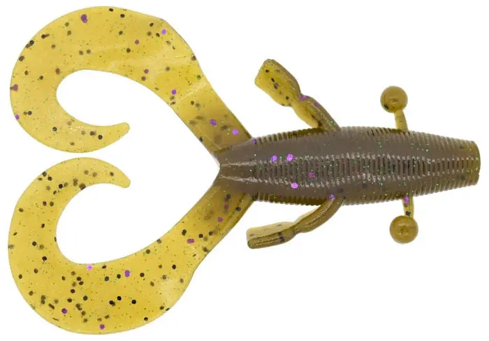 Cowboy Soft Plastic Bait – Dark Pumpkin, Purple, Black & Emerald Blend 1