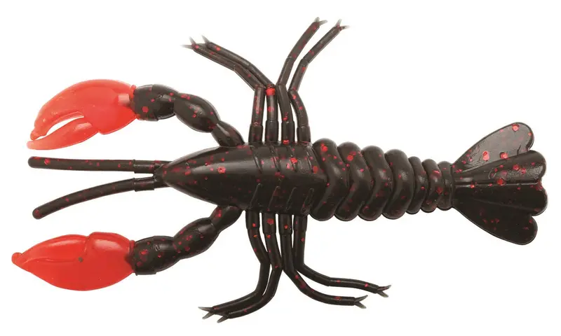 Crawdadz Soft Bait – Black Neon Body With Red Claws 1