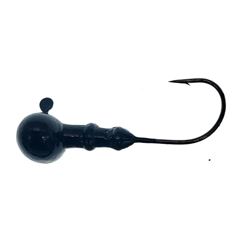 Danielson Football Head Jig – 1/2 Oz Black, Heavy-Duty Weedless Design, Pack Of 5 1