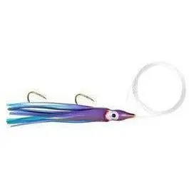 Danielson Rigged Squid Lure – 4.5-Inch Purple/Blue/Green/Pink Stripe 1