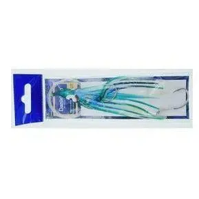 Danielson Rigged Squid Lure – 4.5-Inch Uv Green/Light Blue Stripe 1