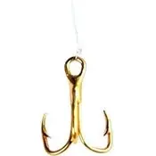 Danielson Snelled Treble Hooks – Gold Finish, 3-Pack 1