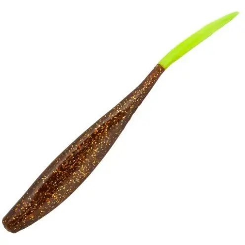 Doa C.A.L. Fork-Tail Jerkbait – 4" Rootbeer Chartreuse (12-Pack) 1