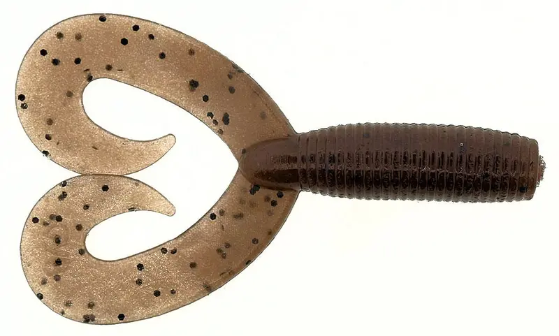 Double-Tail Grub – Cinnamon (Brown) With Black Flake 1